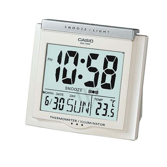 Reloj despertador Casio PQ75-4df con termómetro digital multifunción de  sobremesa, naranja (PQ75-4)
